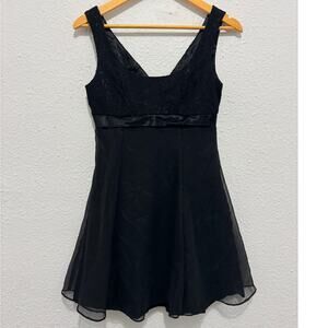 Vintage Zum Zum Black Mini Dress Little Black Dress Babydoll Whimsygoth Glam Y2K